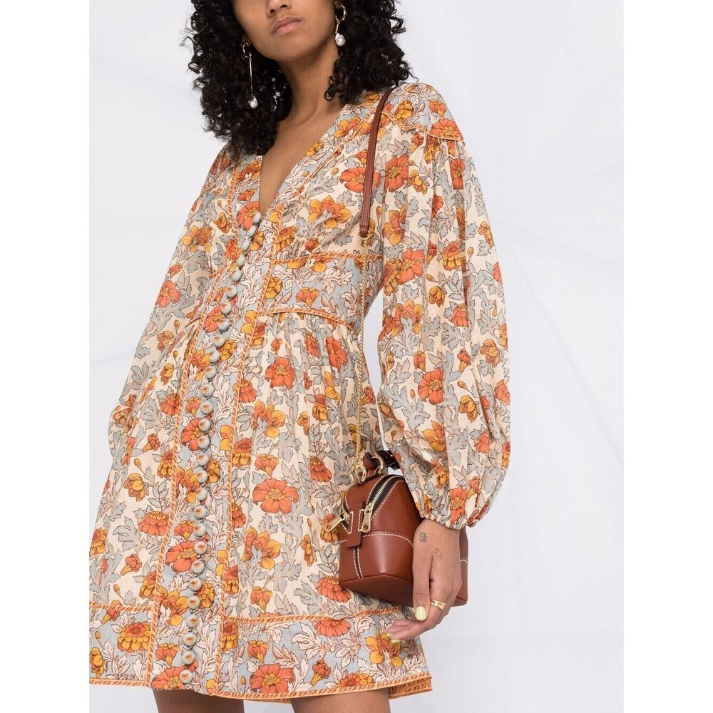 ZIMMERMANN Floral Print Mini Dress ZIM 0P / US 4P